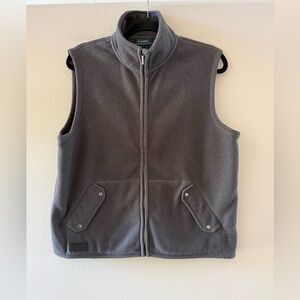 Lauren Ralph Lauren Gray Fleece Vest Worh Pockets Full Zip